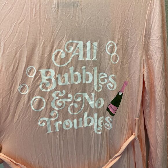 Los Angeles Trading Company Pink Lounge Robe All Bubbles & No Troubles Print - Picture 3 of 9